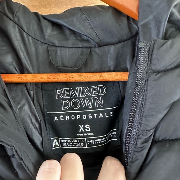 Men’s Aeropostale Black Down Puffer Jacket XS - Picture 3 of 10